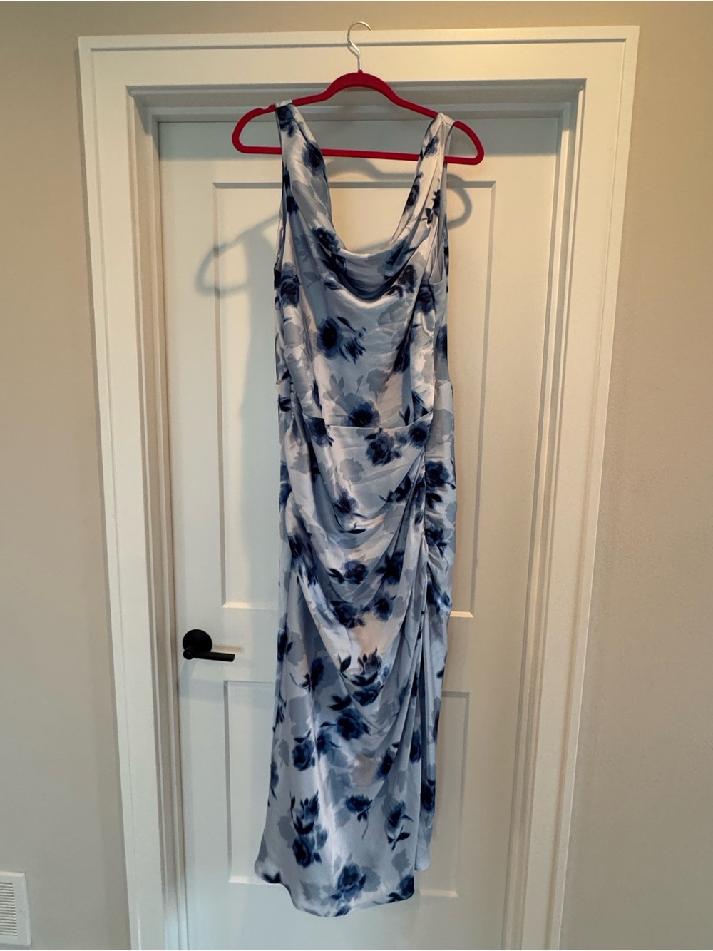 Abercrombie & Fitch Light Blue and Navy Floral Cowl Maxi Dress